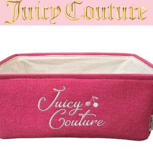 Juicy Couture Home Signature Logo Cherry Decorative Canvas Storage Basket
